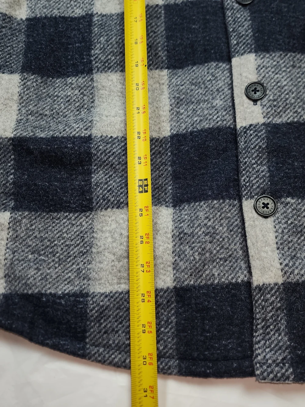 Banana Republic Men's Heritage Buffalo Plaid Bonded Shirt-jacket Gray/Blue LG